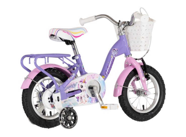 Bicikl kids visitor unicorn 12" 8" v-brake kontra 95-115cm (12") ljubičasti bicikl kids visitor unicorn 12 visitor unicorn 12 dečiji bicikl ljubičasti sa pomoćnim točkićima