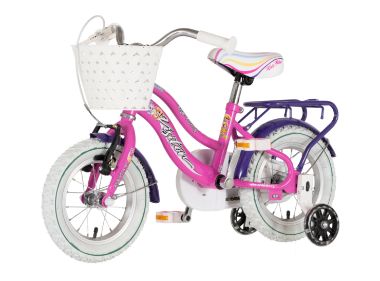 Bicikl kids visitor best friend 12" 8" v-brake kontra 95-115cm (12") roze neon uv sjaj bicikl kids visitor best friend visitor best friend 12 dečiji bicikl roze neon uv sjaj