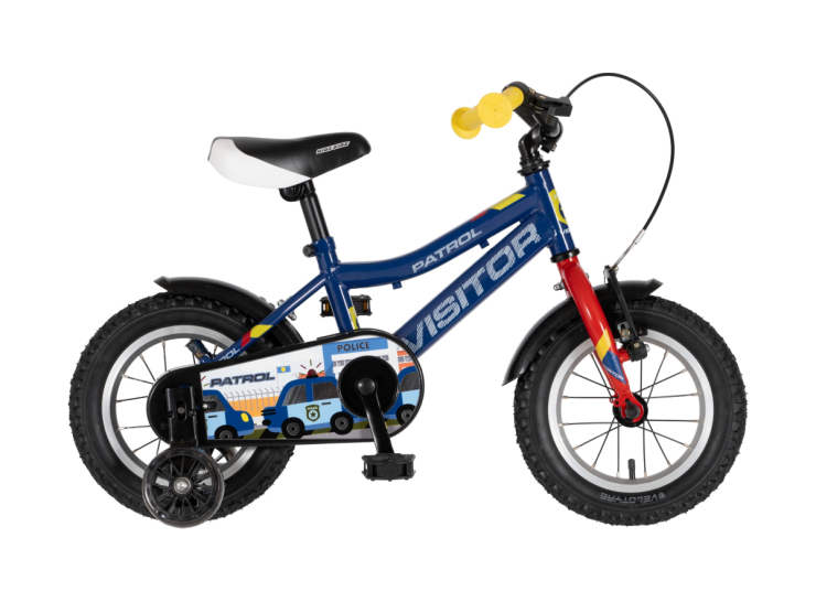 Bicikl kids visitor patrol 12" 8" v-brake kontra 95-115cm (12") plavi perla bicikl kids visitor patrol 12 visitor patrol 12 dečiji bicikl plavi perla sa pomoćnim točkićima