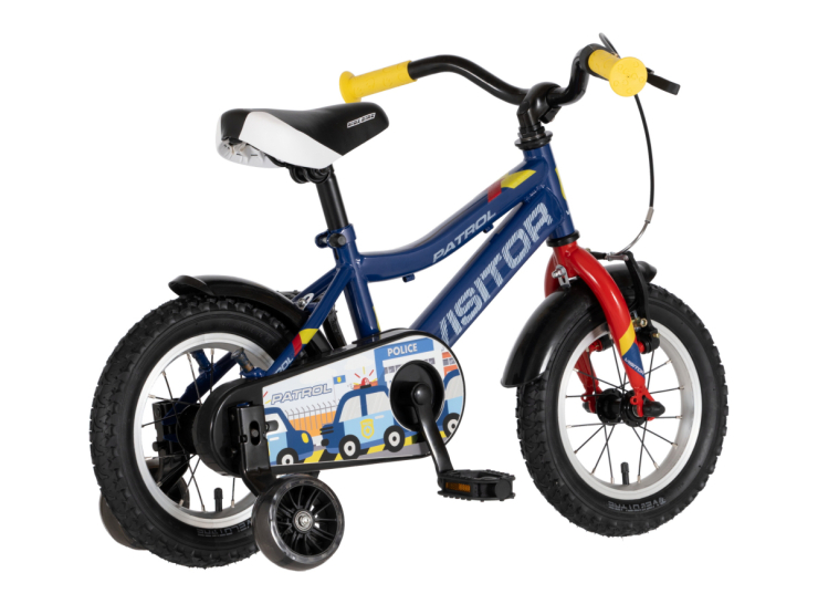 Bicikl kids visitor patrol 12" 8" v-brake kontra 95-115cm (12") plavi perla bicikl kids visitor patrol 12 visitor patrol 12 dečiji bicikl plavi perla sa pomoćnim točkićima
