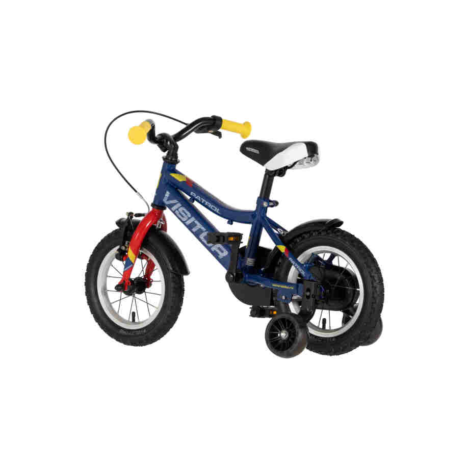 Bicikl kids visitor patrol 12" 8" v-brake kontra 95-115cm (12") plavi perla bicikl kids visitor patrol 12 visitor patrol 12 dečiji bicikl plavi perla sa pomoćnim točkićima