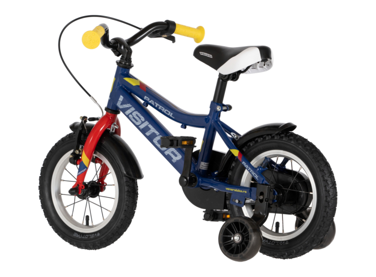 Bicikl kids visitor patrol 12" 8" v-brake kontra 95-115cm (12") plavi perla bicikl kids visitor patrol 12 visitor patrol 12 dečiji bicikl plavi perla sa pomoćnim točkićima
