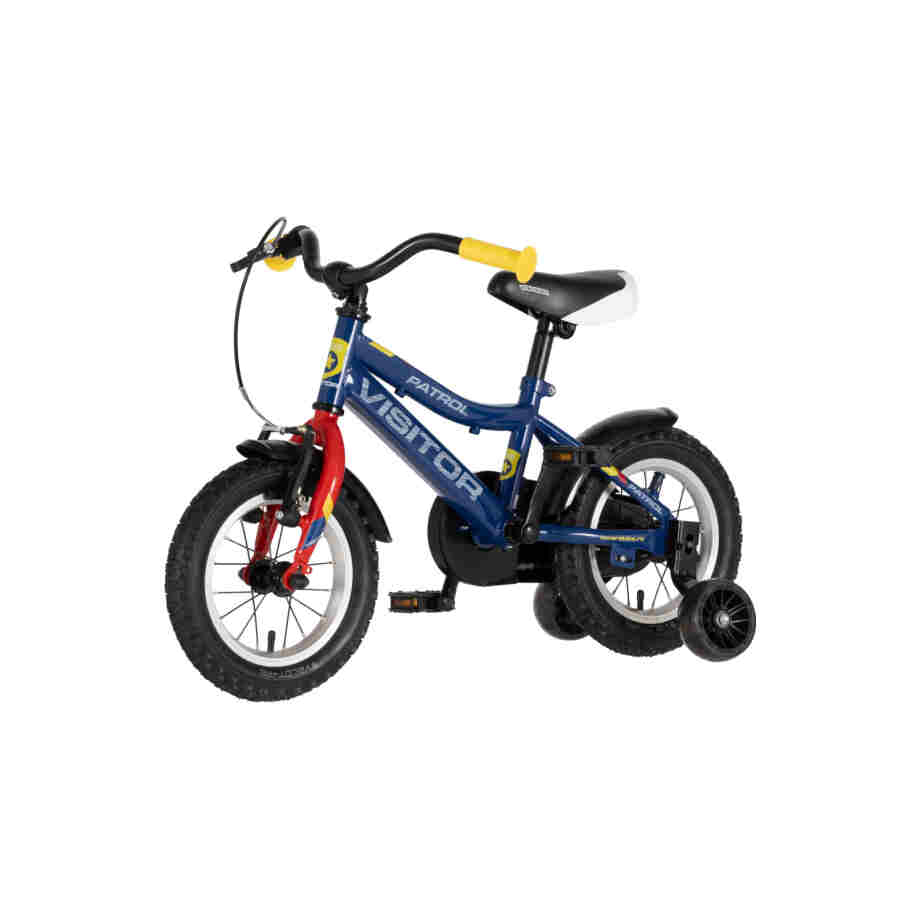 Bicikl kids visitor patrol 12" 8" v-brake kontra 95-115cm (12") plavi perla bicikl kids visitor patrol 12 visitor patrol 12 dečiji bicikl plavi perla sa pomoćnim točkićima