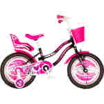 Bicikl kids visitor heart 16" 9" v-brake  kontra 105-125cm (16") crno roze - Slika 2