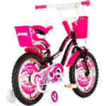 Bicikl kids visitor heart 16" 9" v-brake  kontra 105-125cm (16") crno roze - Slika 3