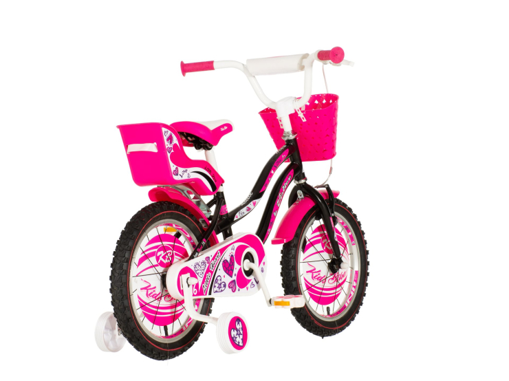 Bicikl kids visitor heart 16" 9" v-brake kontra 105-125cm (16") crno roze