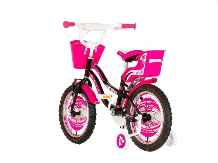 Bicikl kids visitor heart 16" 9" v-brake kontra 105-125cm (16") crno roze