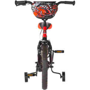 dečiji bicikl kids visitor nitro 16 crno crveni sa pomoćnim točkićima