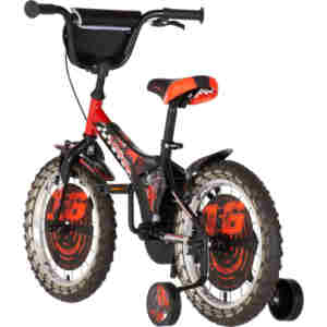 Bicikl kids visitor nitro 16" 10" v-brake kontra 105-125cm (16") crno crvenii dečiji bicikl kids visitor nitro 16 crno crveni sa pomoćnim točkićima