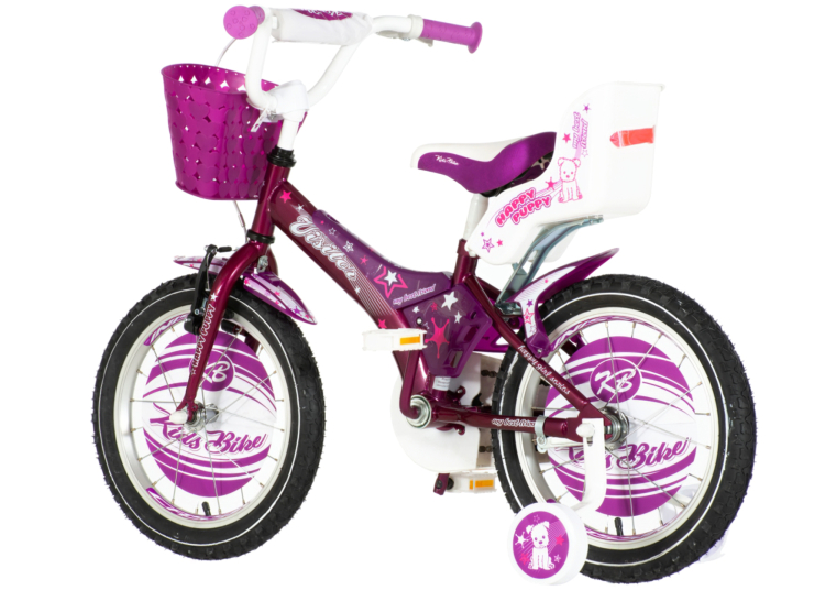 Bicikl kids visitor happy 16" 10" v-brake kontra 105-125cm (16") ljubičasti perla sjaj uv