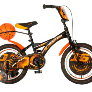 bicikl kids visitor basket 16 dečiji bicikl visitor basket 16 inča crno narandžasti sa pomoćnim