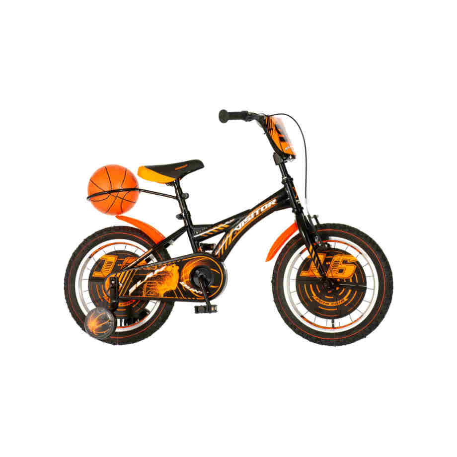 bicikl kids visitor basket 16 dečiji bicikl visitor basket 16 inča crno narandžasti sa pomoćnim