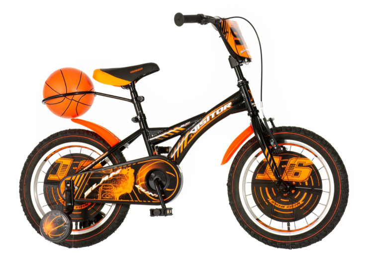 Bicikl kids visitor basket 16" 9" v-brake kontra 105-125cm (16") crno narandžasti polu mat bicikl kids visitor basket 16 dečiji bicikl visitor basket 16 inča crno narandžasti sa pomoćnim