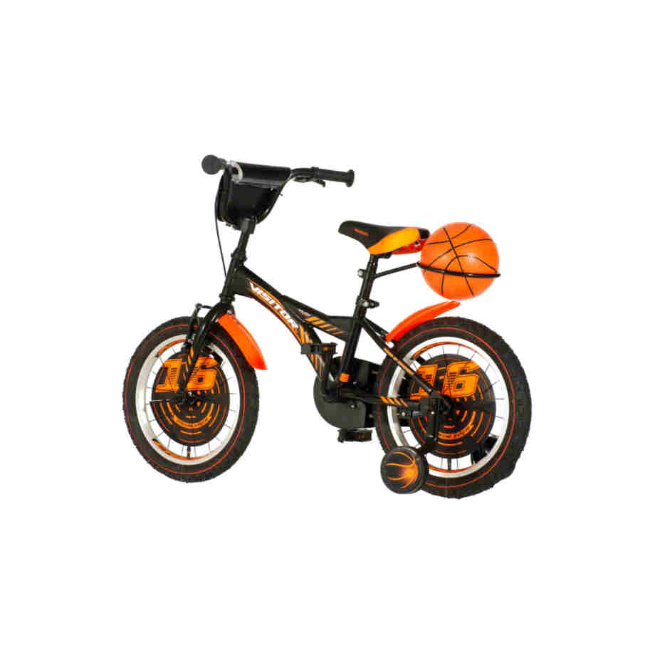 bicikl kids visitor basket 16 dečiji bicikl visitor basket 16 inča crno narandžasti sa pomoćnim