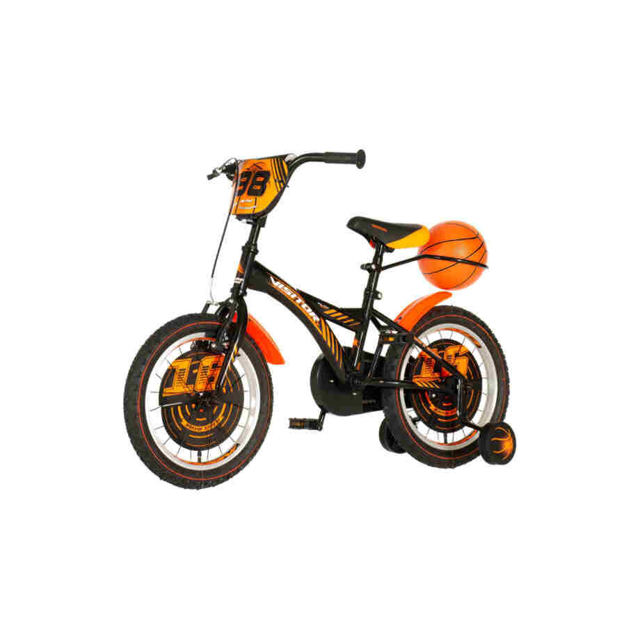 bicikl kids visitor basket 16 dečiji bicikl visitor basket 16 inča crno narandžasti sa pomoćnim