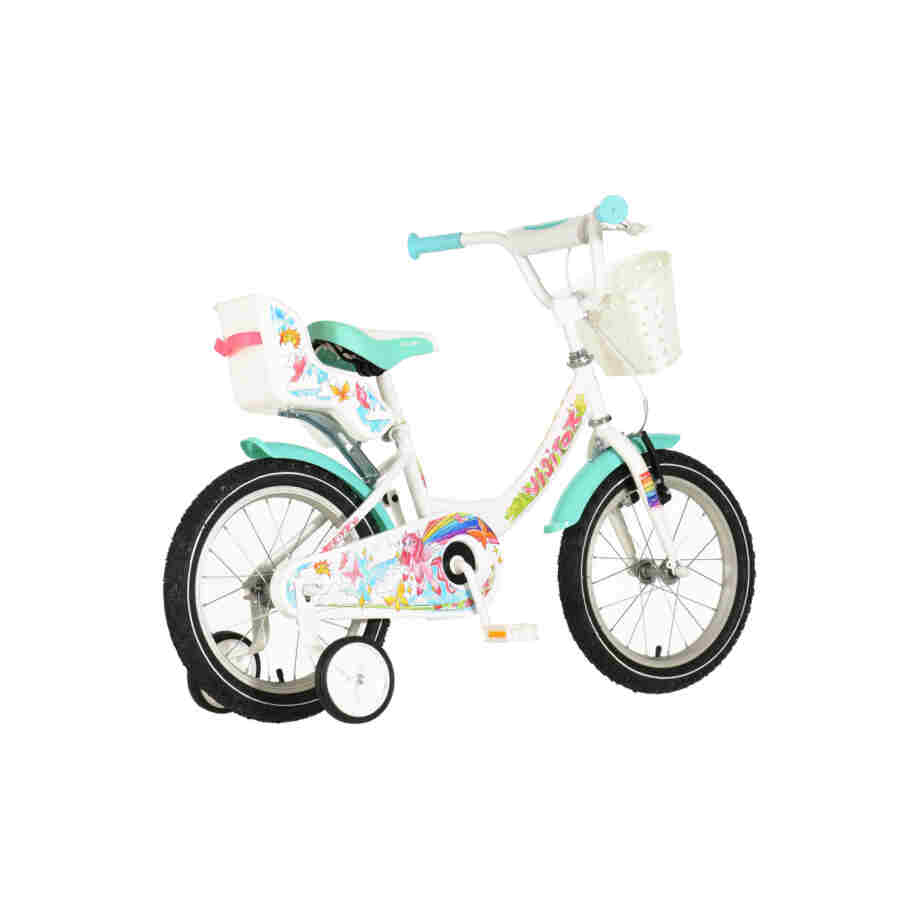Bicikl kids visitor lola 16" 10" v-brake kontra 105-125cm (16") belo roze perla bicikl kids visitor lola 16 bicikl visitor lola 16 inča belo roze perla za devojčice