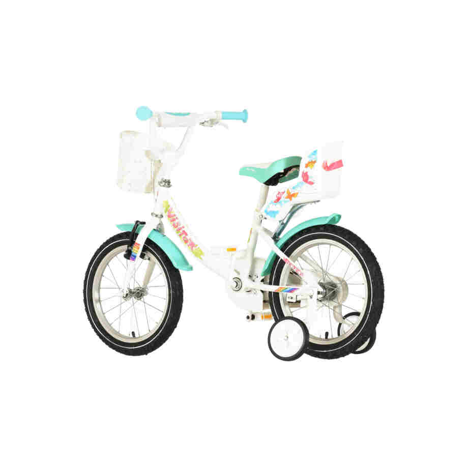 Bicikl kids visitor lola 16" 10" v-brake kontra 105-125cm (16") belo roze perla bicikl kids visitor lola 16 bicikl visitor lola 16 inča belo roze perla za devojčice