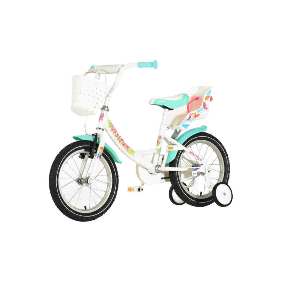 Bicikl kids visitor lola 16" 10" v-brake kontra 105-125cm (16") belo roze perla bicikl kids visitor lola 16 bicikl visitor lola 16 inča belo roze perla za devojčice