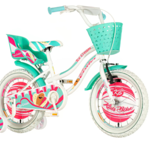 Bicikl kids visitor icecream 16" 9" v-brake  kontra 105-125cm (16") belo tirkiz perla
