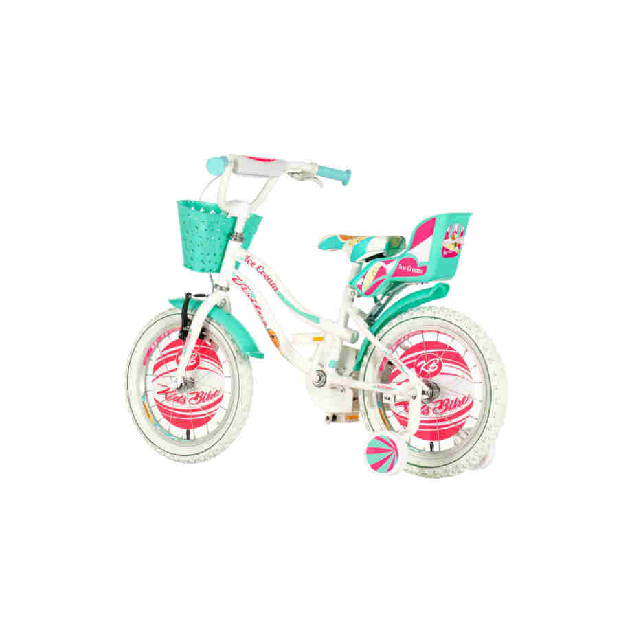 Bicikl kids visitor icecream 16" 9" v-brake kontra 105-125cm (16") belo tirkiz perla