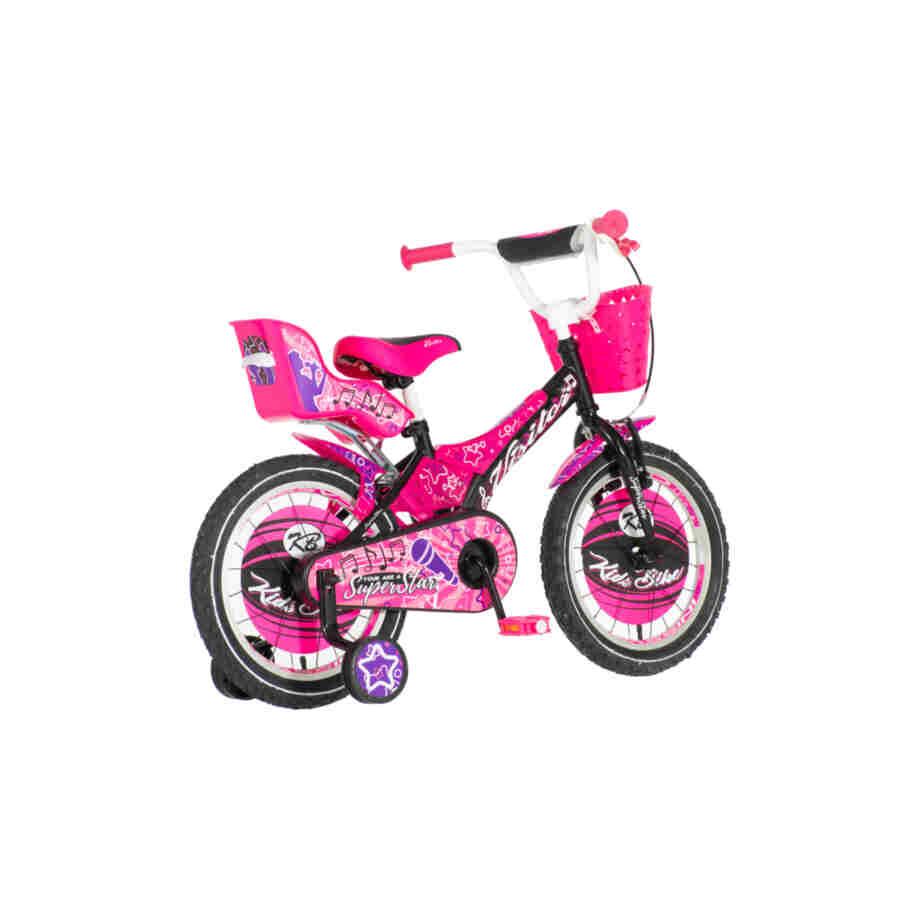 Bicikl kids visitor star 16" 10" v-brake kontra 105-125cm (16") crno ljubičasti