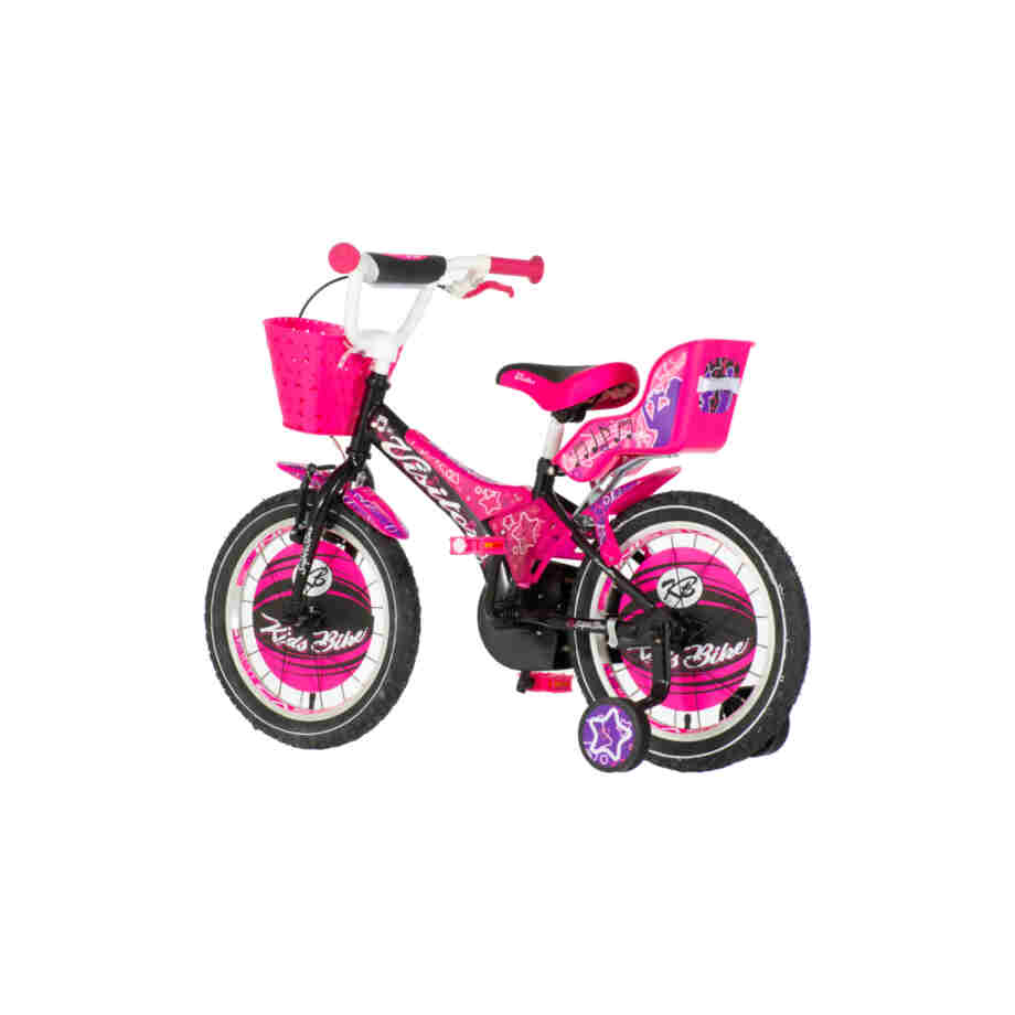 Bicikl kids visitor star 16" 10" v-brake kontra 105-125cm (16") crno ljubičasti