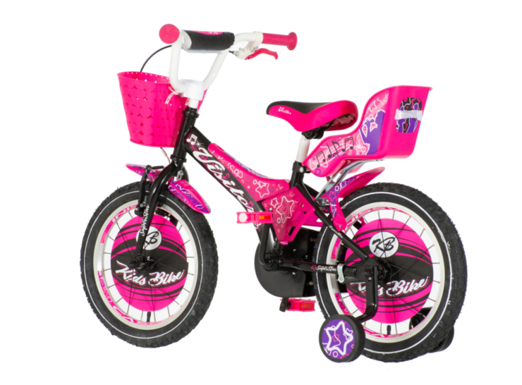 Bicikl kids visitor star 16" 10" v-brake kontra 105-125cm (16") crno ljubičasti