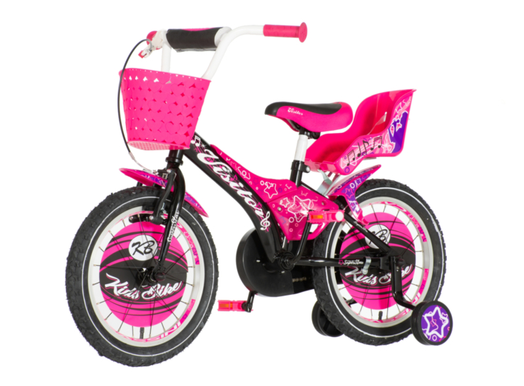 Bicikl kids visitor star 16" 10" v-brake kontra 105-125cm (16") crno ljubičasti