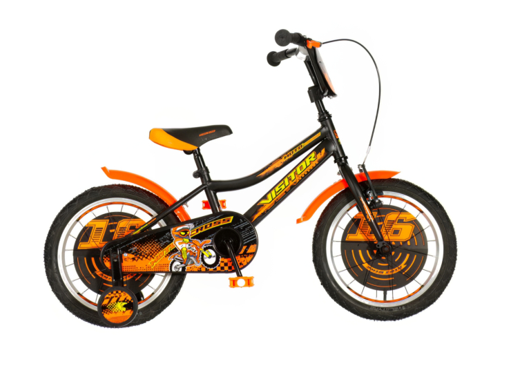 Bicikl kids visitor motocross 16" 9" v-brake kontra 105-125cm (16") crno narandžasti polu mat Bicikl kids visitor motocross 16" 9" v-brake kontra 105-125cm (16") crno narandžasti polu mat