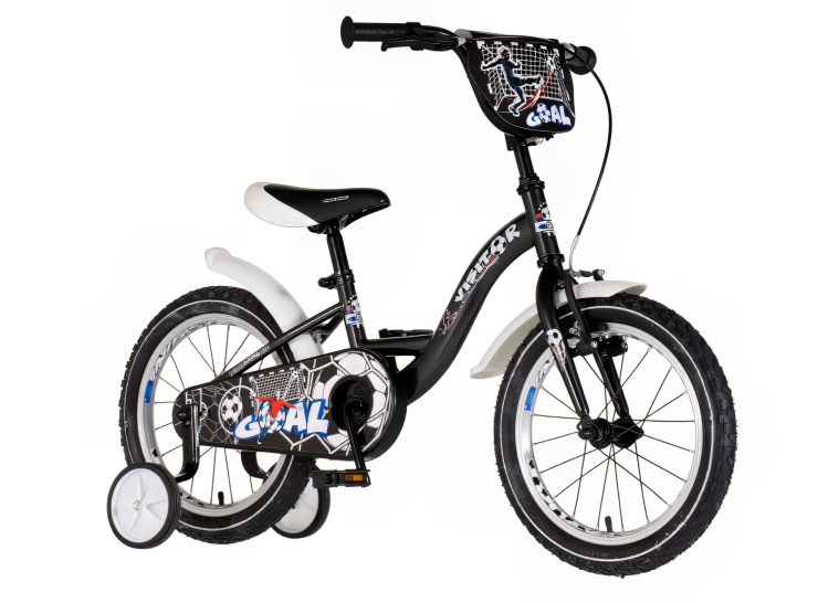 1160087-03 Bicikl kids visitor goal 16" 9" v-brake kontra 105-125cm (16") crni