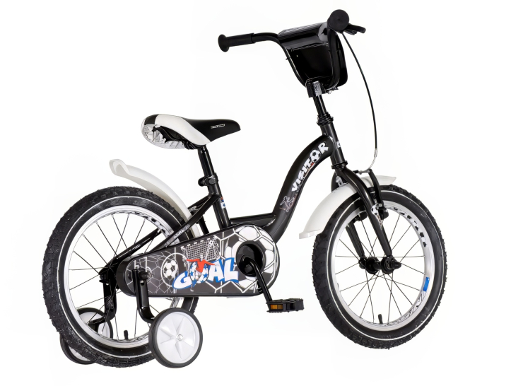Bicikl kids visitor goal 16" 9" v-brake kontra 105-125cm (16") crni Bicikl kids visitor goal 16" 9" v-brake kontra 105-125cm (16") crni