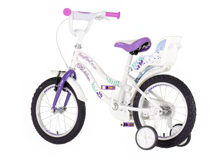 Bicikl kids visitor songbird 16" 9" v-brake kontra 105-125cm (16") belo ljubičasti perla bicikl kids visitor songbird 16 belo ljubičasti perla za devojčice