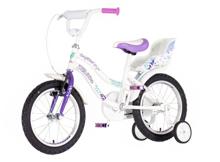 Bicikl kids visitor songbird 16" 9" v-brake kontra 105-125cm (16") belo ljubičasti perla bicikl kids visitor songbird 16 belo ljubičasti perla za devojčice
