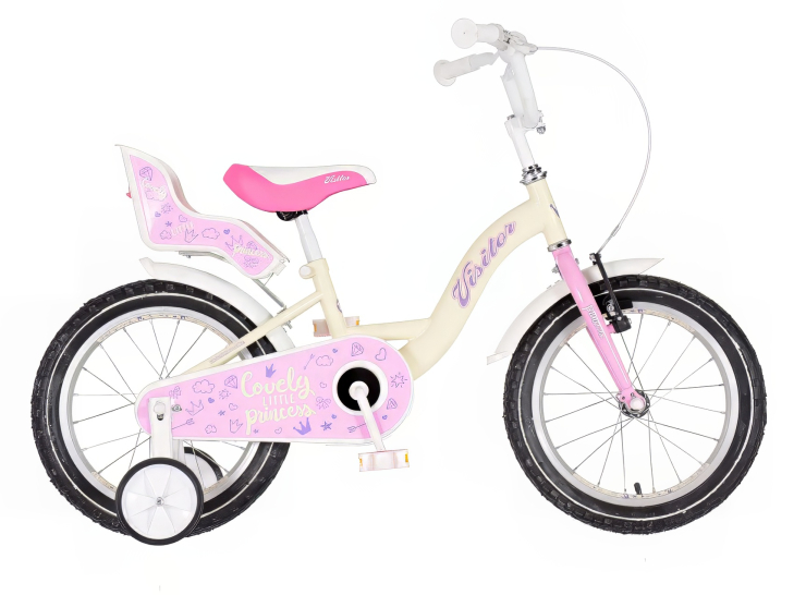 Bicikl kids visitor liloo 16" 9" v-brake kontra 105-125cm (16") bež roze mat bicikl kids visitor liloo 16 bicikl visitor liloo 16 inča bež roze mat za devojčice