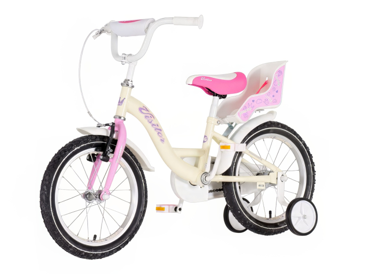 Bicikl kids visitor liloo 16" 9" v-brake kontra 105-125cm (16") bež roze mat bicikl kids visitor liloo 16 bicikl visitor liloo 16 inča bež roze mat za devojčice