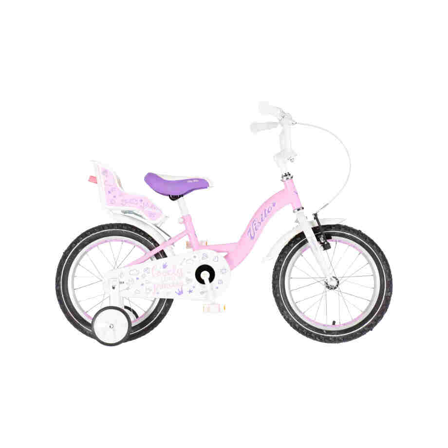 Bicikl kids visitor liloo 16" 9" v-brake kontra 105-125cm (16") roze bicikl kids visitor liloo 16 bicikl kids visitor liloo roze boja za devojčice sa točkovima