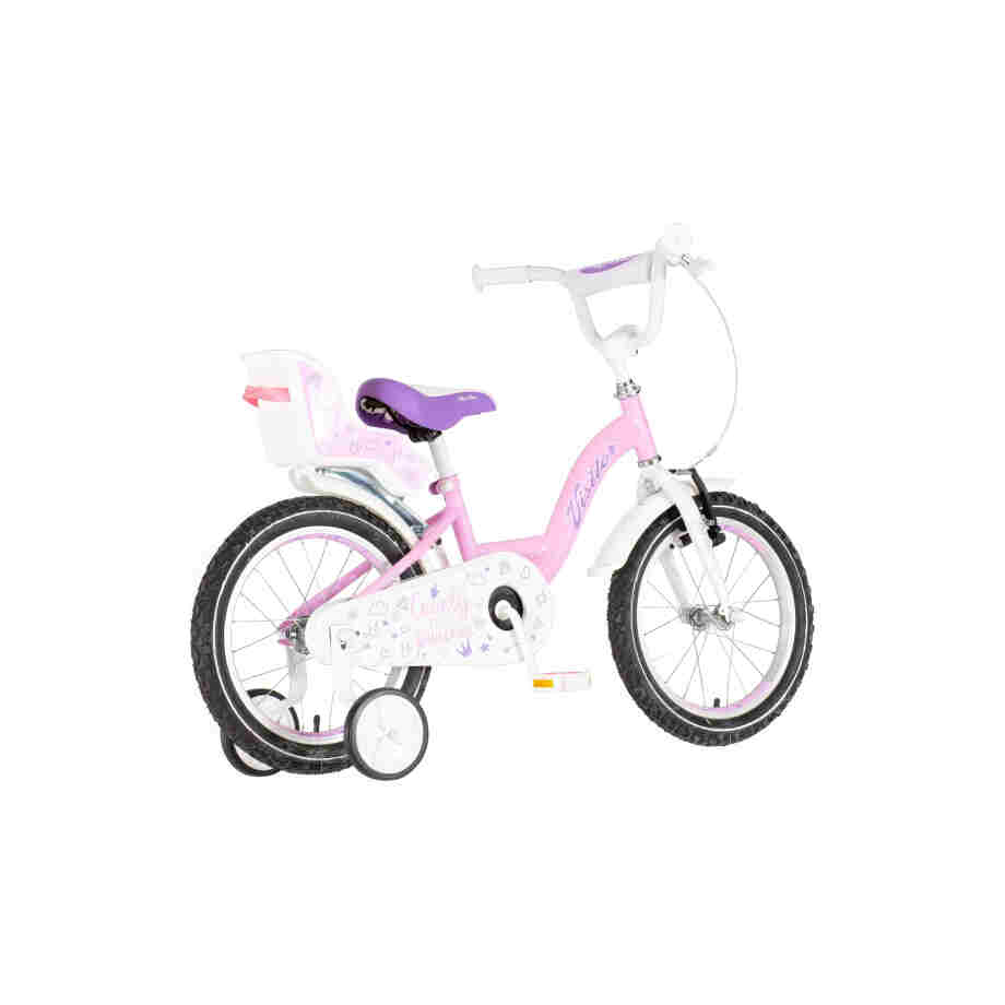 Bicikl kids visitor liloo 16" 9" v-brake kontra 105-125cm (16") roze bicikl kids visitor liloo 16 bicikl kids visitor liloo roze boja za devojčice sa točkovima