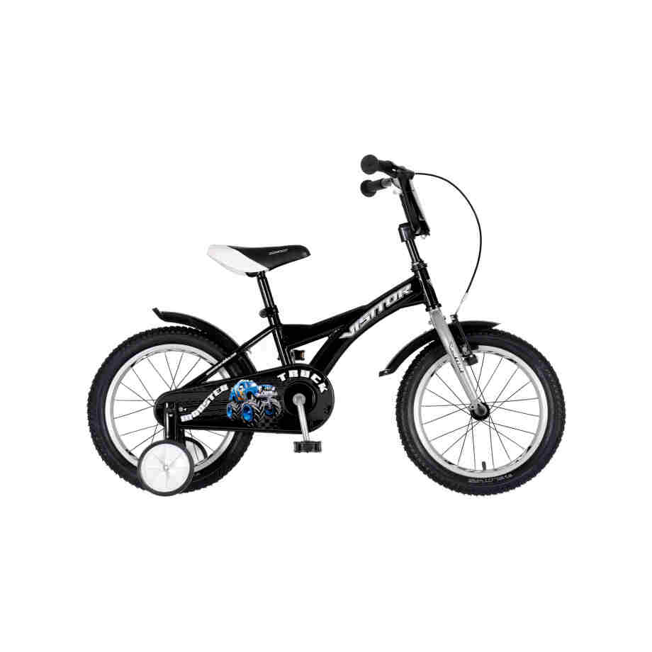Bicikl kids visitor truck 16" 9" v-brake kontra 105-125cm (16") crno sivi bicikl kids visitor truck 16 inča crno sivi sa podesivim sedištem