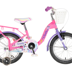 bicikl kids visitor unicorn 16 visitor unicorn 16 dečiji bicikl roze uv sjaj sa pomoćnim