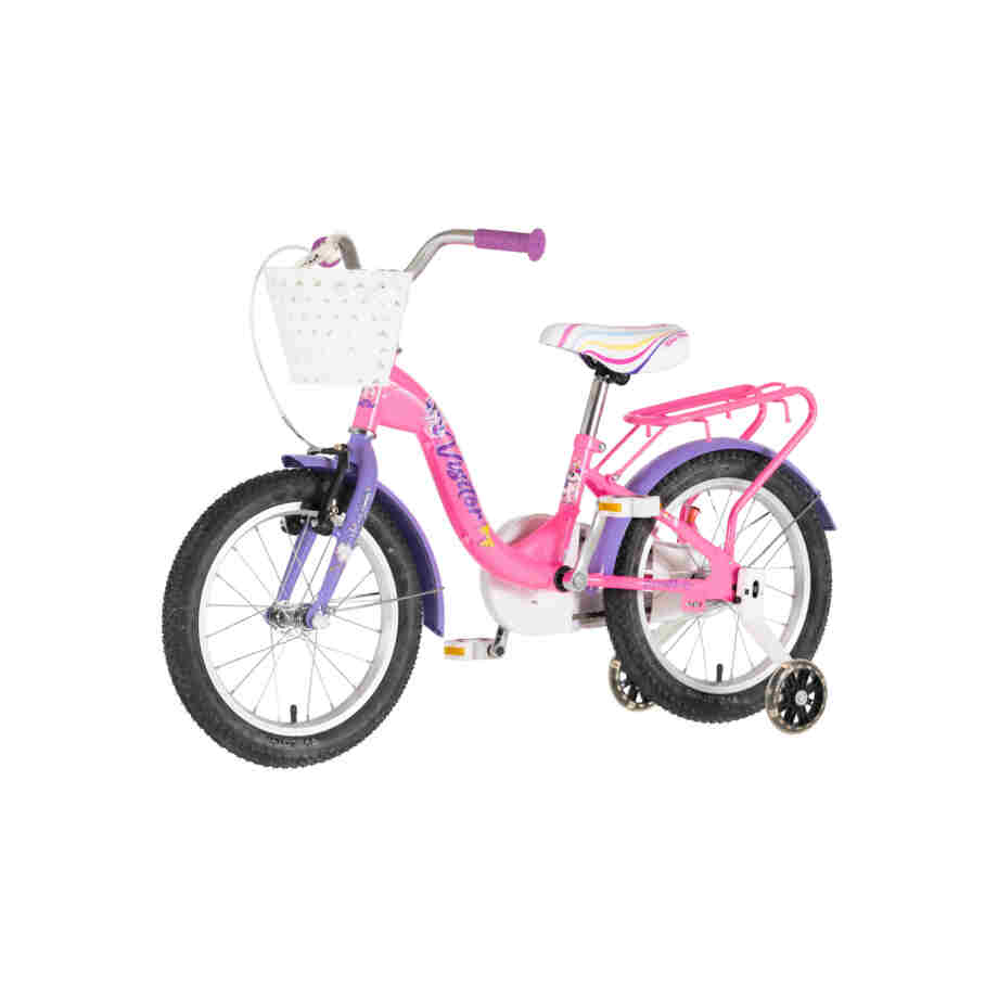 Bicikl kids visitor unicorn 16" 9" v-brake kontra 105-125cm (16") roze uv sjaj bicikl kids visitor unicorn 16 visitor unicorn 16 dečiji bicikl roze uv sjaj sa pomoćnim