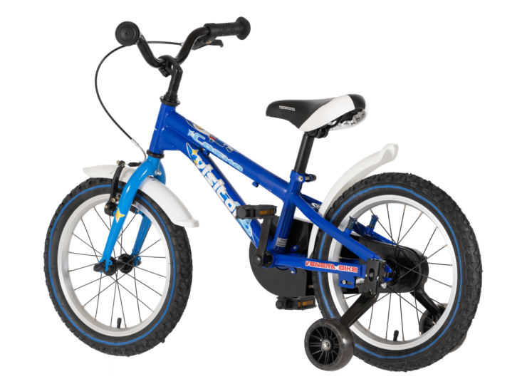 Bicikl kids visitor cosmo 16" 9" v-brake kontra 105-125cm (16") plavi bicikl kids visitor cosmo 16 dečiji bicikl visitor cosmo 16 plavi sa pomoćnim točkićima