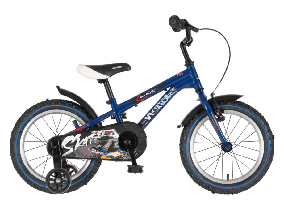 BICIKL KIDS VISITOR BEATSKATE 16" 9" V-BRAKE KONTRA 105-125CM (16") PLAVI PERLA bicikl kids visitor beatskate 16" plavi perla sa pomoćnim točkićima za decu
