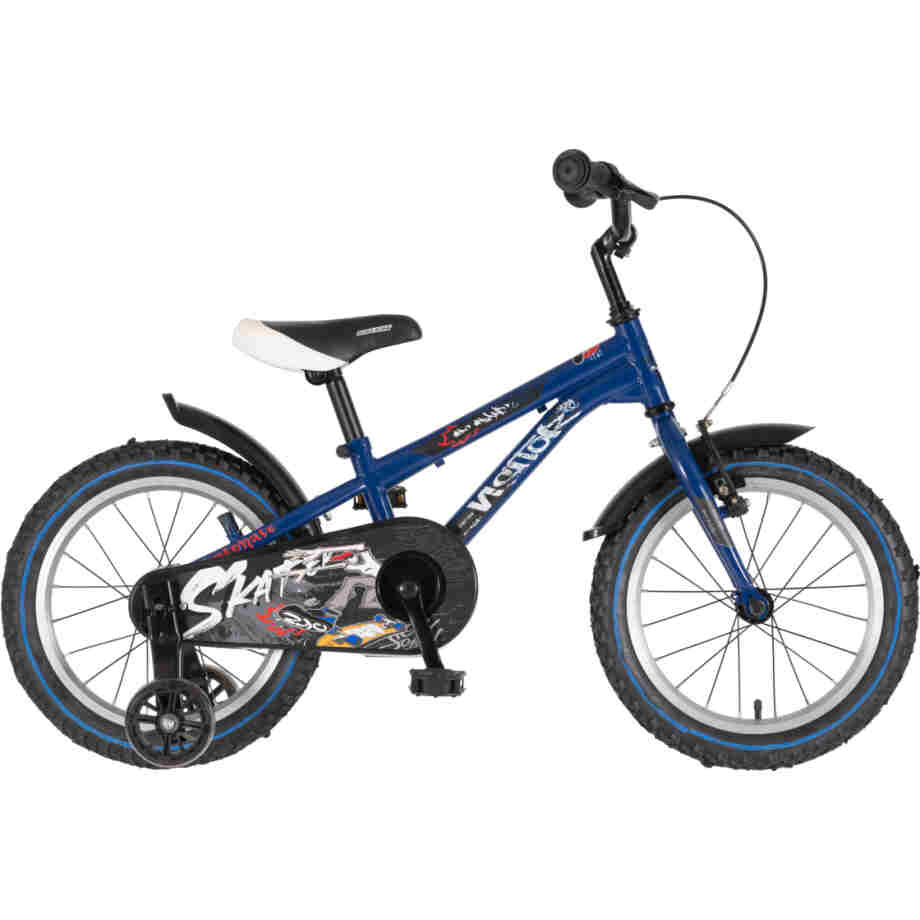bicikl kids visitor beatskate 16" plavi perla sa pomoćnim točkićima za decu