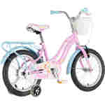 Bicikl kids visitor pearl 16" 9" v-brake kontra 105-125cm (16") roze bicikl kids visitor pearl 16 visitor pearl 16 roze dečiji bicikl sa pomoćnim točkićima za