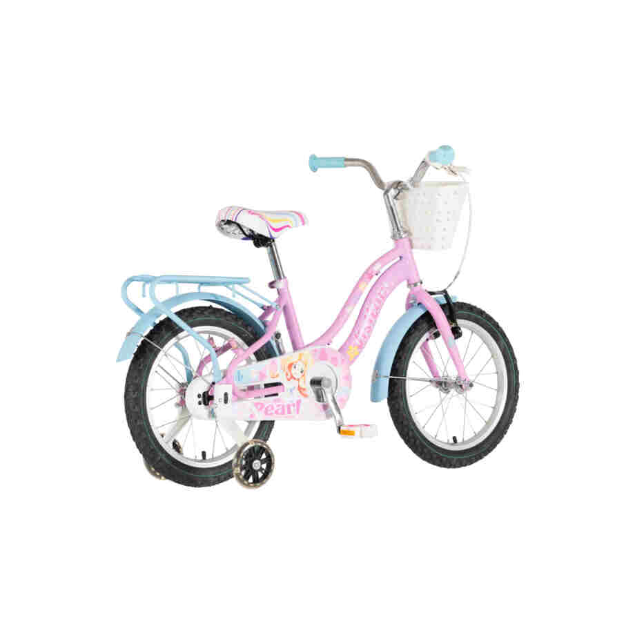 Bicikl kids visitor pearl 16" 9" v-brake kontra 105-125cm (16") roze bicikl kids visitor pearl 16 visitor pearl 16 roze dečiji bicikl sa pomoćnim točkićima za