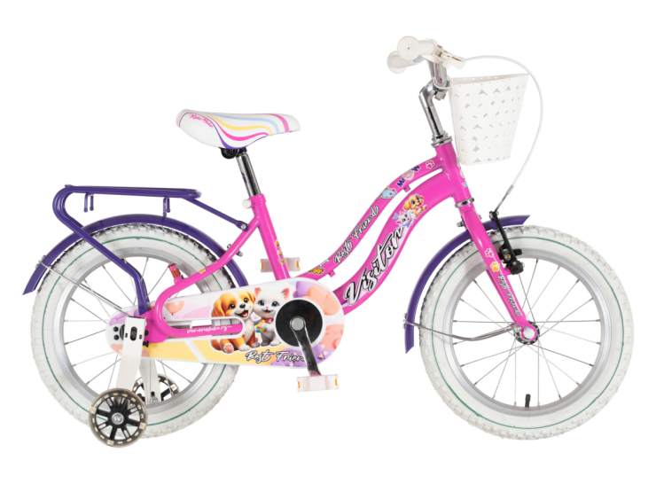 Bicikl kids visitor best friend 16" 9" v-brake kontra 105-125cm (16") roze neon uv sjaj bicikl kids visitor best friend visitor best friend 16 dečiji bicikl roze neon uv sjaj