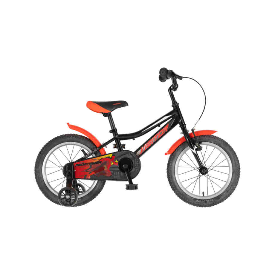 bicikl kids visitor redstriker 16 visitor redstriker 16 dečiji bicikl crno crveni sa pomoćnim točkićima