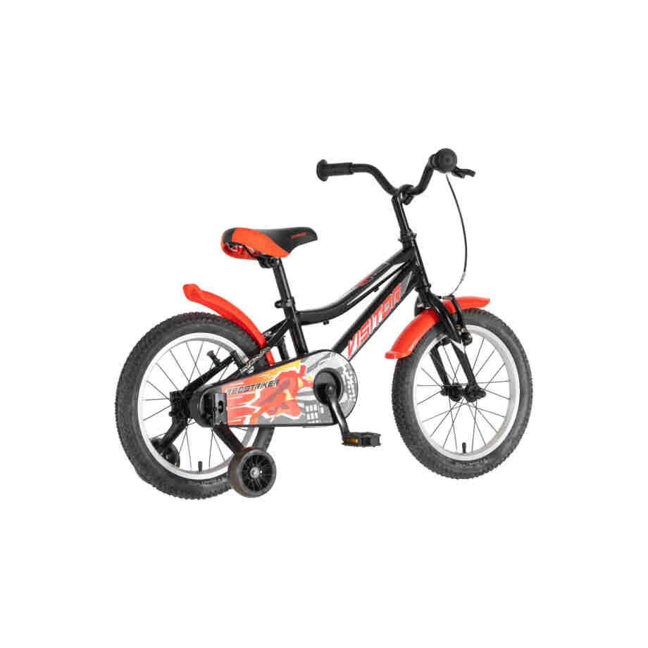 bicikl kids visitor redstriker 16 visitor redstriker 16 dečiji bicikl crno crveni sa pomoćnim točkićima