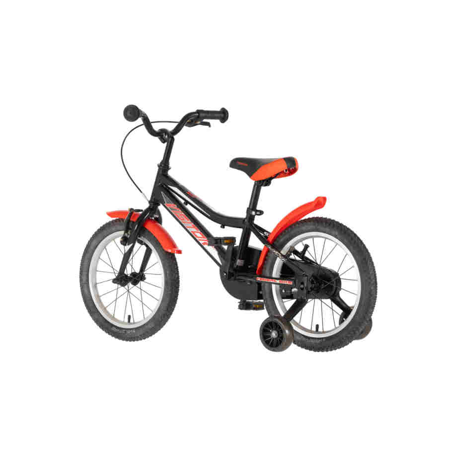 bicikl kids visitor redstriker 16 visitor redstriker 16 dečiji bicikl crno crveni sa pomoćnim točkićima