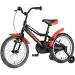 bicikl kids visitor redstriker 16 visitor redstriker 16 dečiji bicikl crno crveni sa pomoćnim točkićima